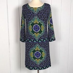 Laundry by Shelli Segal Blue Dress,  Geometric Tunic, Size 6